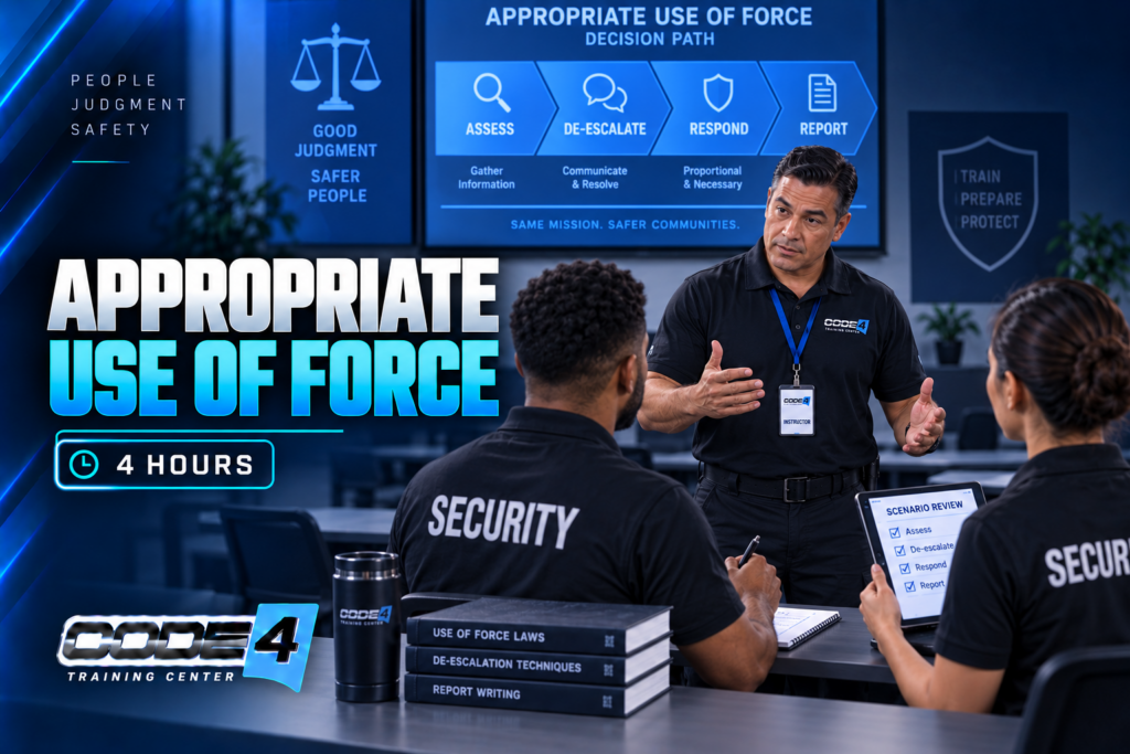 Appropriate Use Of Force (4 hrs)